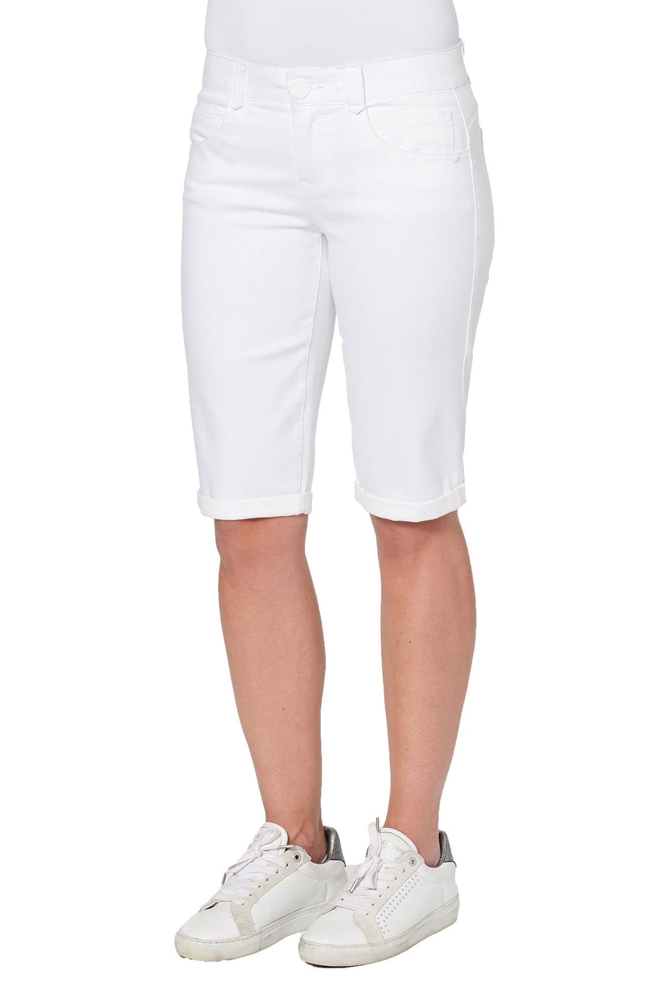 Democracy Womens Roll Cuff Bermuda Shorts White 10 SMU9_T6GHY57