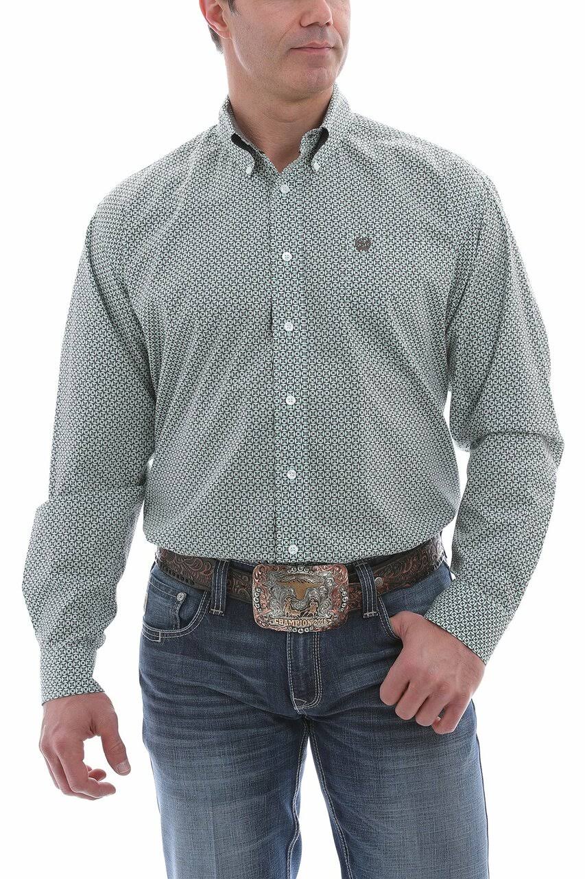 Cinch Western Shirt Mens Long Sleeve Button Plain Weave MTW1105105, Brown KTM0_F2BSC58