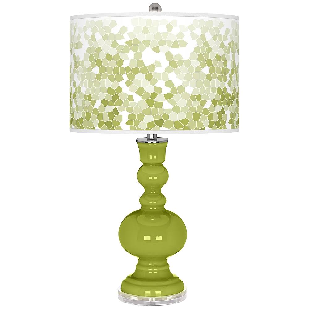 Color + Plus Parakeet Mosaic Giclee Apothecary Table Lamp LWS7_V2RKY43