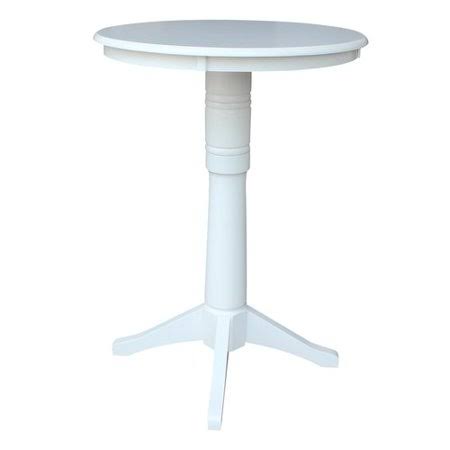 Charlton Home Gilbertsville Round Pub Table, White KQM2_O9VWD19