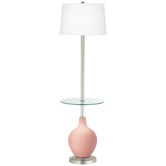 Color + Plus Rustique Warm Coral Ovo Tray Table Floor Lamp, Pink DLJ5_L4AXZ04