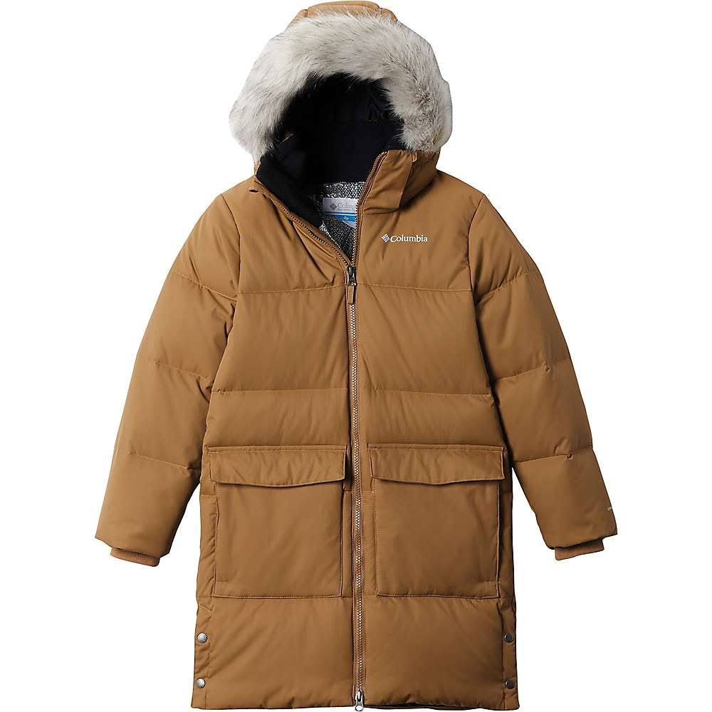 Columbia Girl&s Rockfall Mid Down Jacket Brown Xs FVQ5_P1ICF90