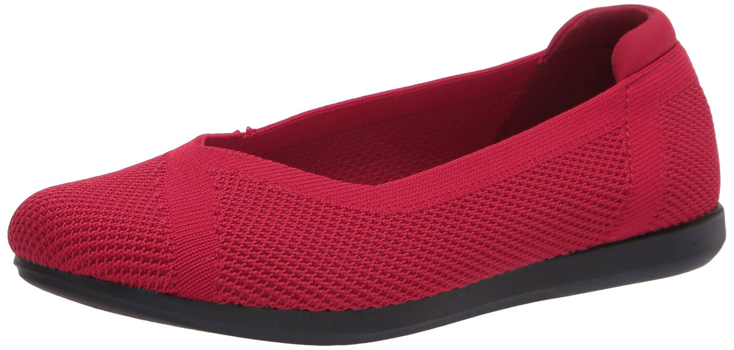 Clarks Womens Cloudsteppers Carly Wish Ballet Flats - Red HUW4_G6CGK81