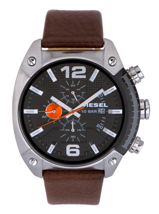 Diesel Mens DZ4204 &Advanced& Chronograph Brown Leather Watch EDM4_R8KSI49