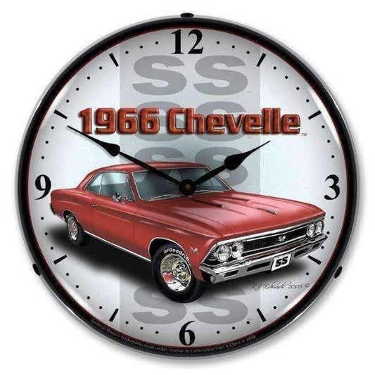 Collectable Sign Clock 1966 SS Chevelle CLE8_U9GBU44