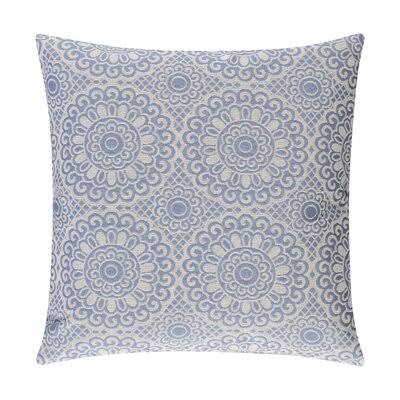 Charlton Home Valera Tapestry Jacquard Cushion Taille: 24 Po x 24 Po, Couleur: Bleu Ciel HRE0_A1OLP93