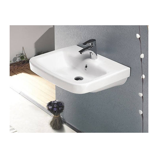 CeraStyle by Nameeks Noura Plus Ceramic Rectangular Drop-in Bathroom Sink with Overflow, White 033100-U ISM1_L6EAF05