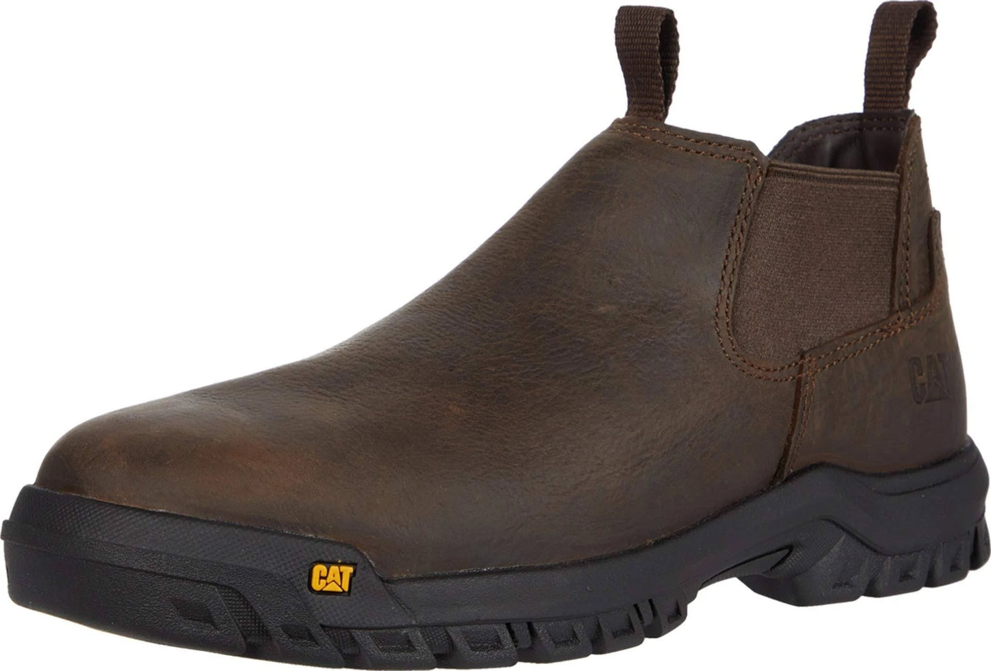 Caterpillar Mens Outline Slip-On Steel Toe Work Boot Seal Brown, Size 12W LRO4_O7LDX29