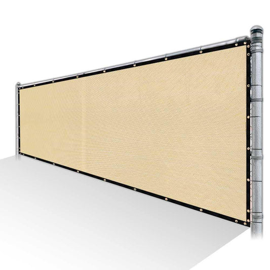 ColourTree 3 ft. x 157 ft. Beige Privacy Fence Screen Mesh Cover Screen with Reinforced Grommets for Garden Fence (Custom Size) UAE4_J8WQP29