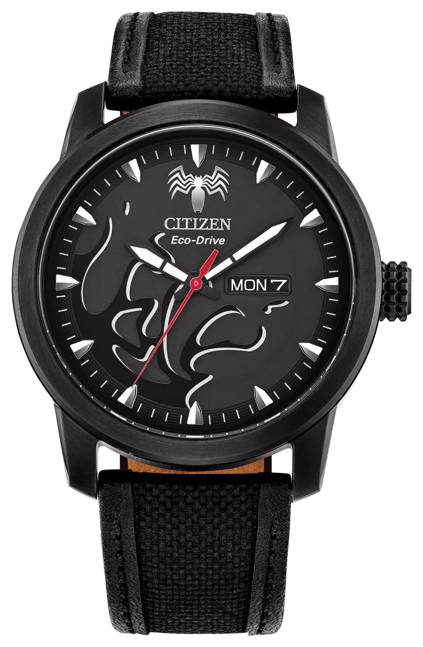 Citizen Eco-Drive Mens Venom Black Cordura Strap Watch 42mm - Black UET1_X2SCN14