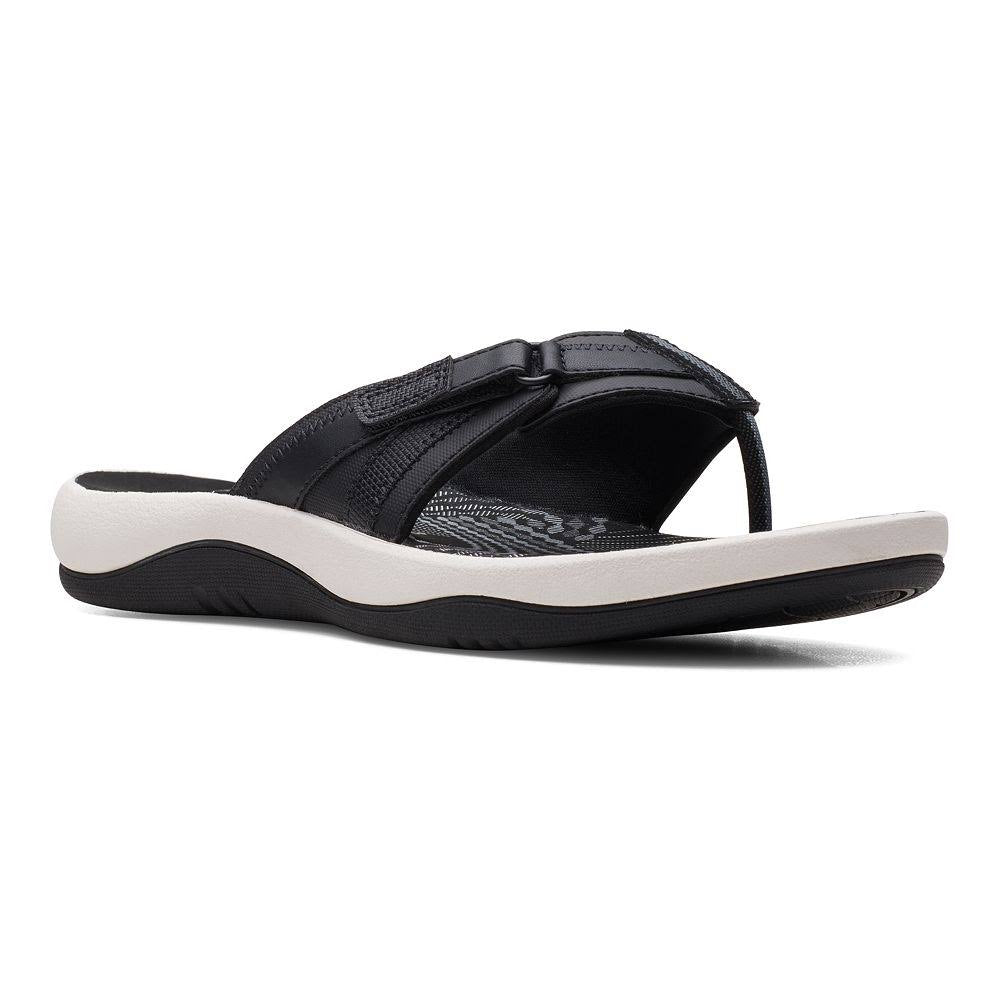 Clarks Sunmaze Wave Womens Flip Flop Sandals, Size: 9, Black MEQ8_P1WTQ94