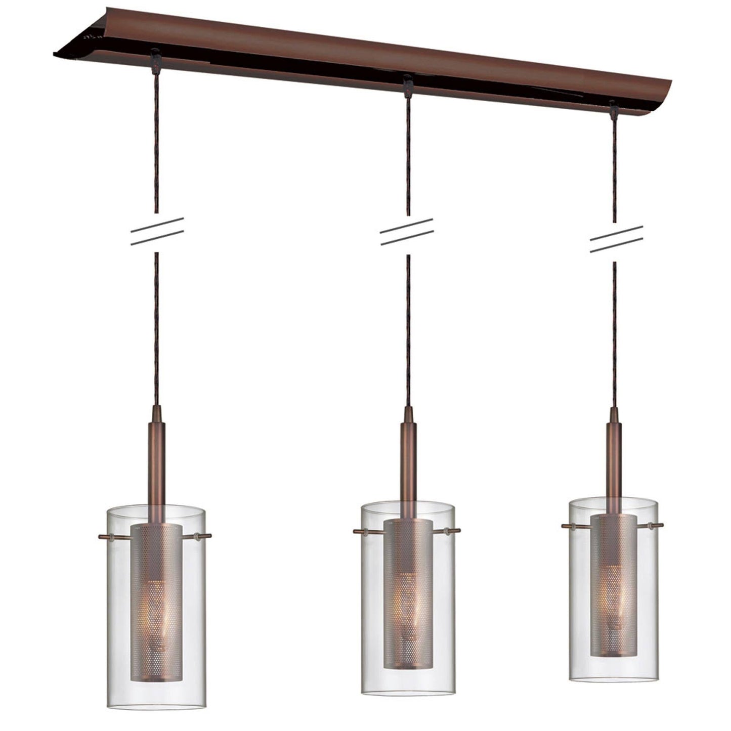 Dainolite 3 Light Horizontal Glass Pendant in Oil Brushed Bronze - 30963-CM-OBB SOF7_W0CPK25