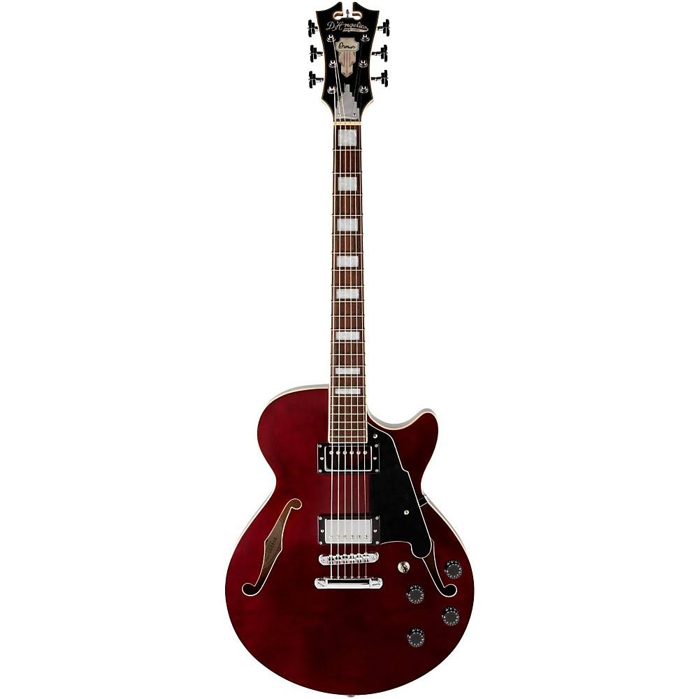 D&Angelico Premier Series SS Semi-Hollowbody Electric Guitar with Center Block and Stopbar Tailpiece Transparent Wine 1908397224 HXC6_M4DRW47