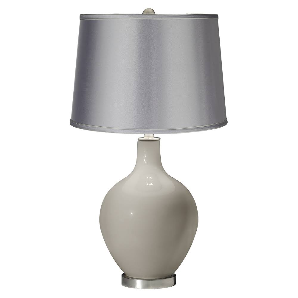 Color + Plus Requisite Gray - Satin Light Gray Shade Ovo Table Lamp BZW0_D8MJG90