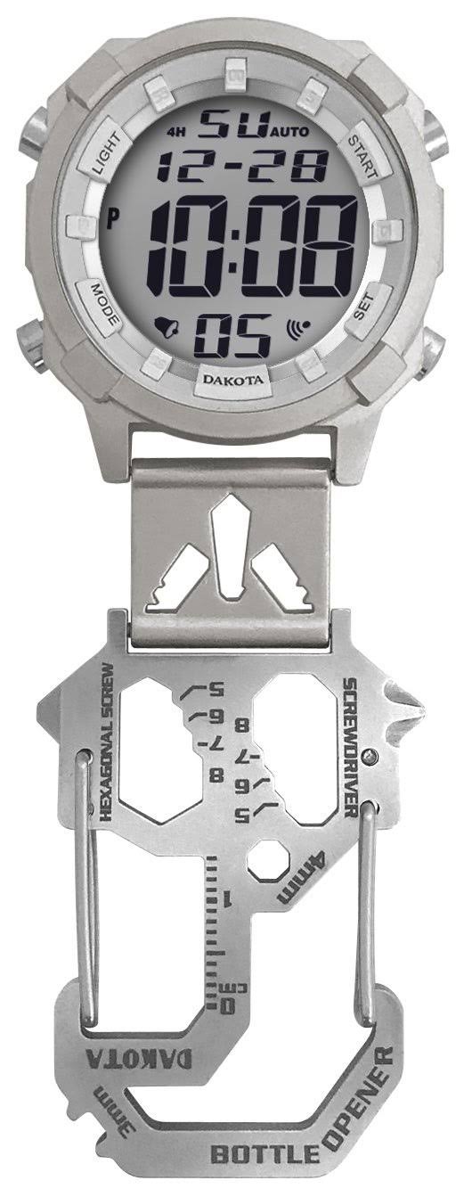 Dakota Digital Multi Tool Clip Watch - Silver FZM4_S2TDW45