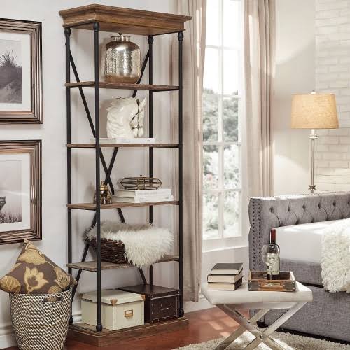 Chelsea Lane Wooden Bookcase, Brown, 33x22 UFJ2_R8SOX49