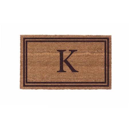 Cocomatsnmore Monogram (G) Vinyl Backed Brown Double Border Doormats 38 inch x 60 inch, Beige TOG7_D6IKN54