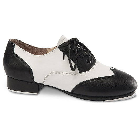 Danshuz Adult Black White Leather Superior Tone Tap Applause Shoes 7 Womens HNM2_I9FTI35