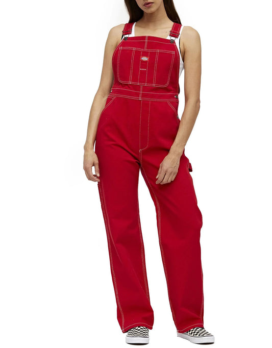 Dickies Girl Juniors& Relaxed Twill Overalls - Red Size Xs (J2003B) ELV1_C9DKD78