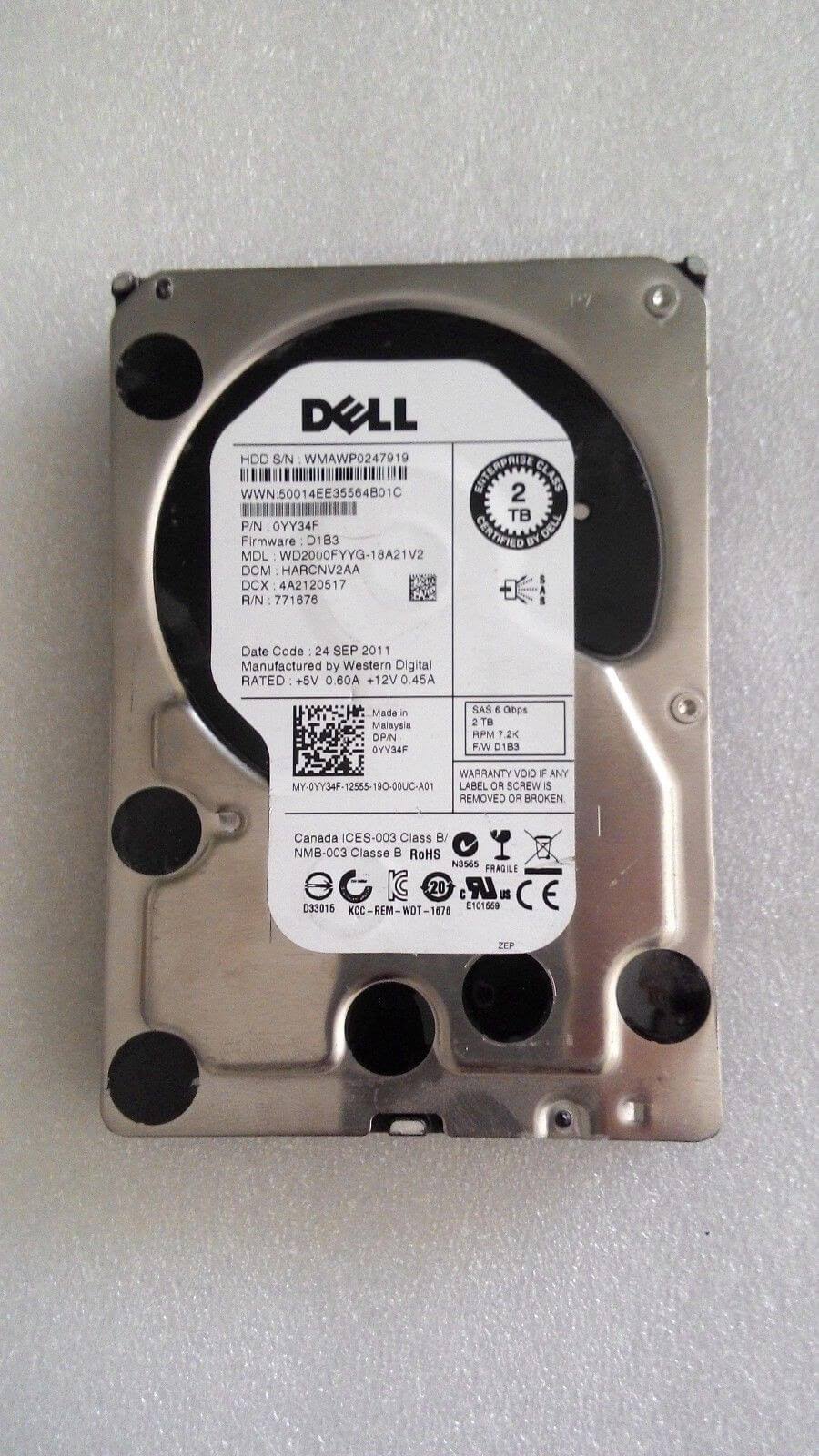 Dell Servers 2TB 3.5-inch Hard Drive 463-0571 GXX5_U0XBI00