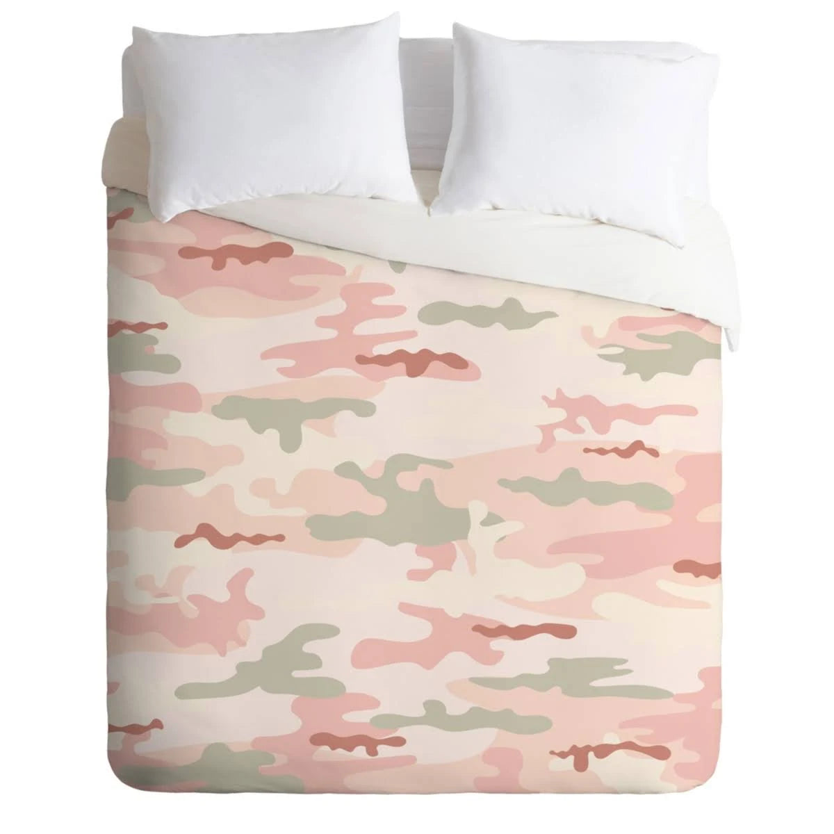 Deny Designs Iveta Abolina Apricot Camo Twin Duvet Set - Multi UTZ7_R6NQS69