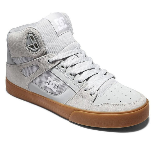 DC Pure High Top WC Skate Shoes - Grey / Gum - 8 UK QIH7_S2TNX88