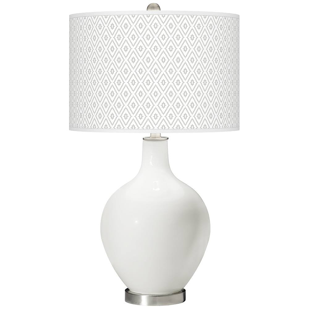 Color + Plus Winter White Diamonds Ovo Table Lamp EED6_B1ODR09