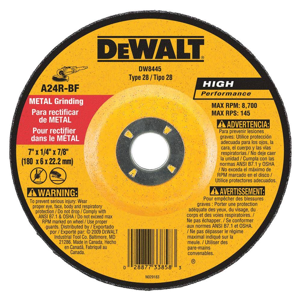 DeWalt DW8445 Depressed Center Wheel,T28,7x1/4x7/8,AO WPV0_K8QBZ76