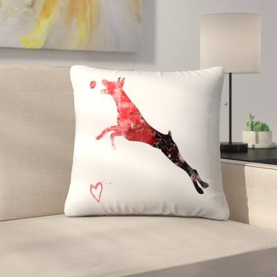 Doberman Pinscher Silhouette Throw Pillow East Urban Home Size: 18x22 x 18x22 XYJ4_P8EAZ94