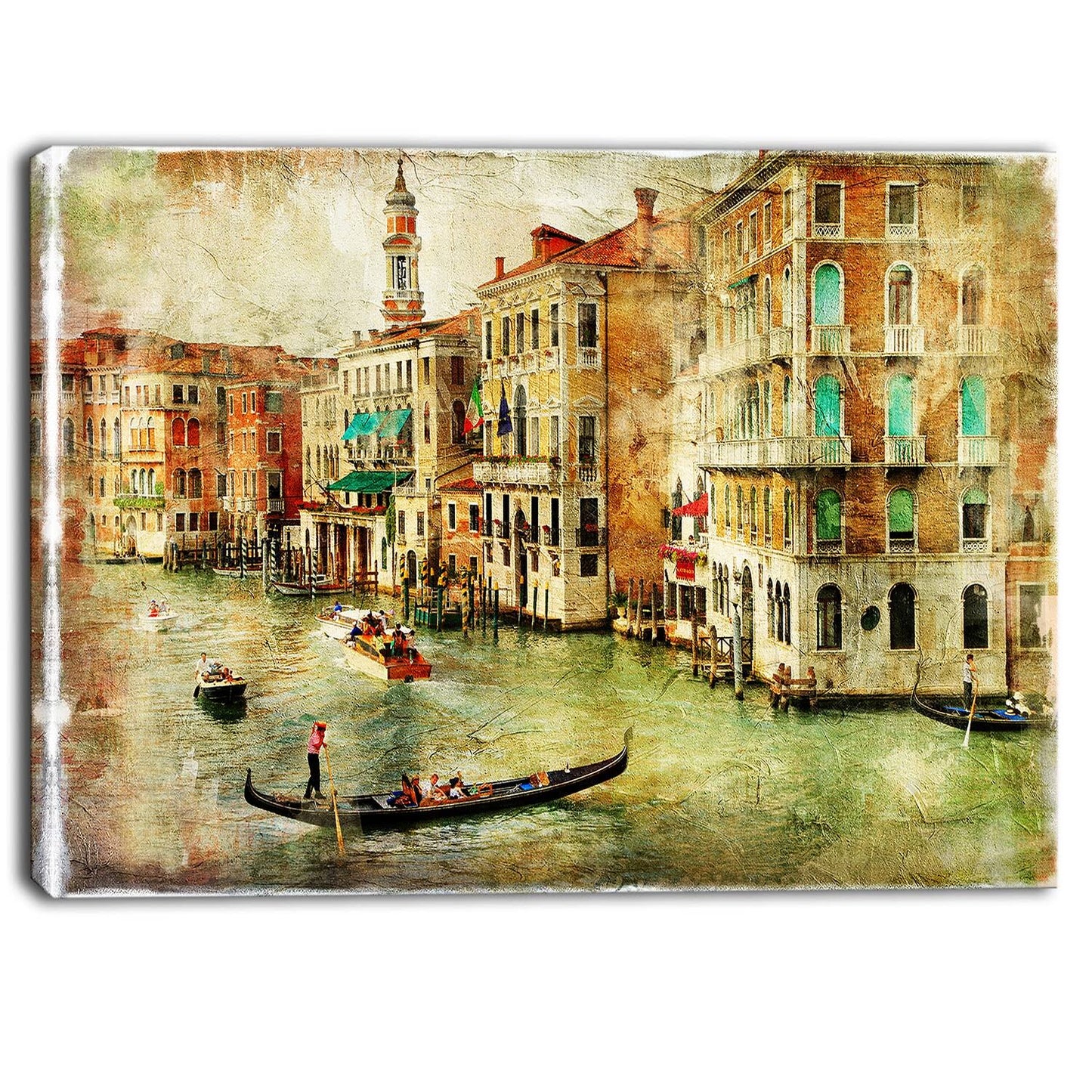 Design Art Vintage Venice Digital Landscape Graphic Art on Wrapped Canvas Size: 30x22 H x 40x22 W ZBE0_X0WVI86