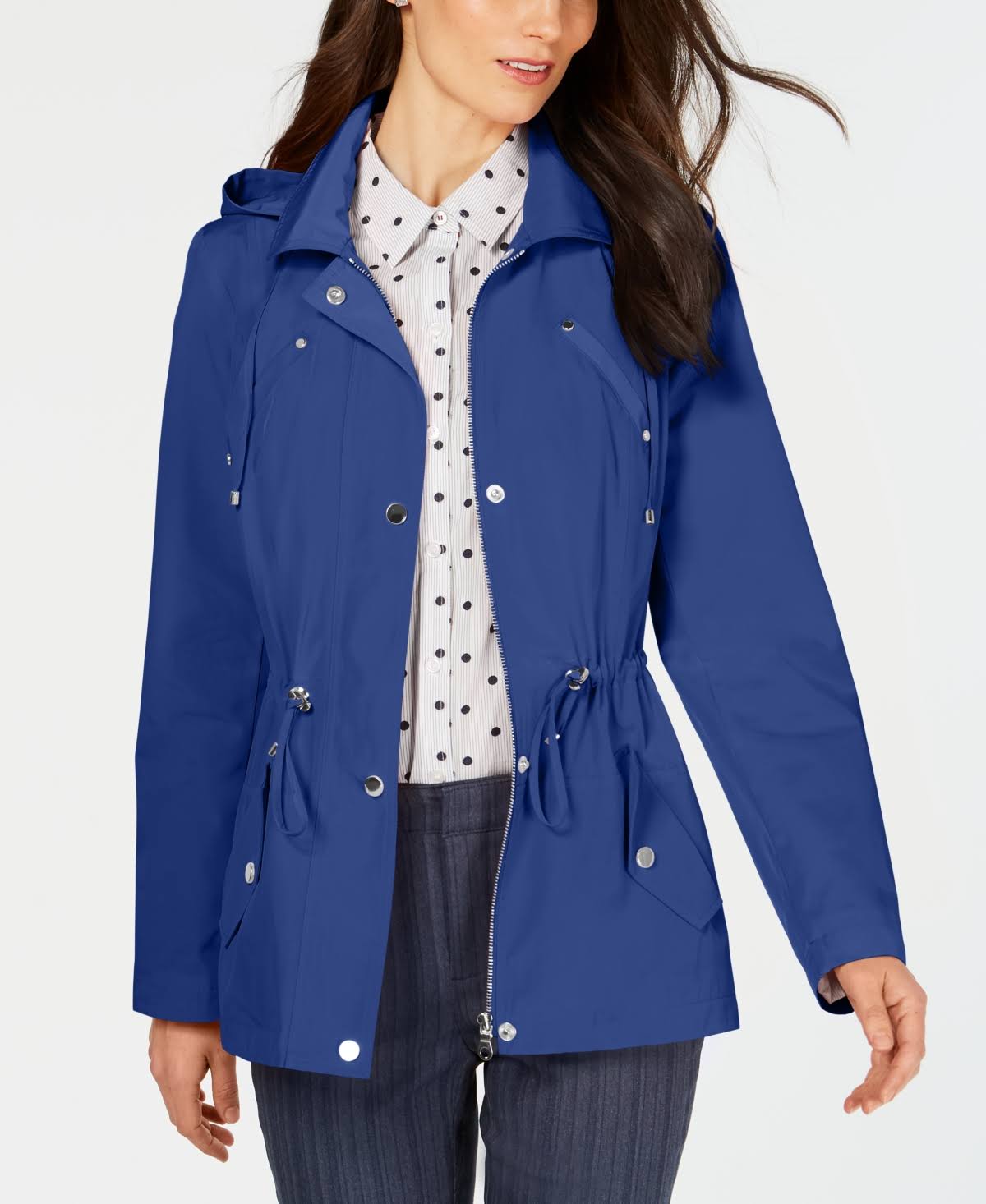 Charter Club Water-Resistant Hooded Anorak Jacket, in Regular and Petite, Created for Macys - Cobalt Glass XQM6_H5PVV65