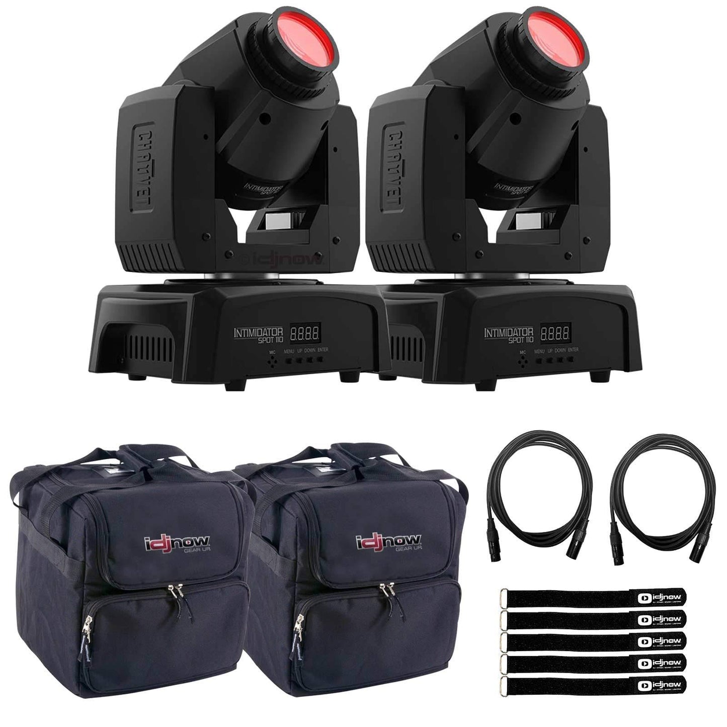 Chauvet DJ Intimidator Spot 110 Lightweight LED Moving Head (2-Pack) with Carry Cases Package RQT4_A6MOV78