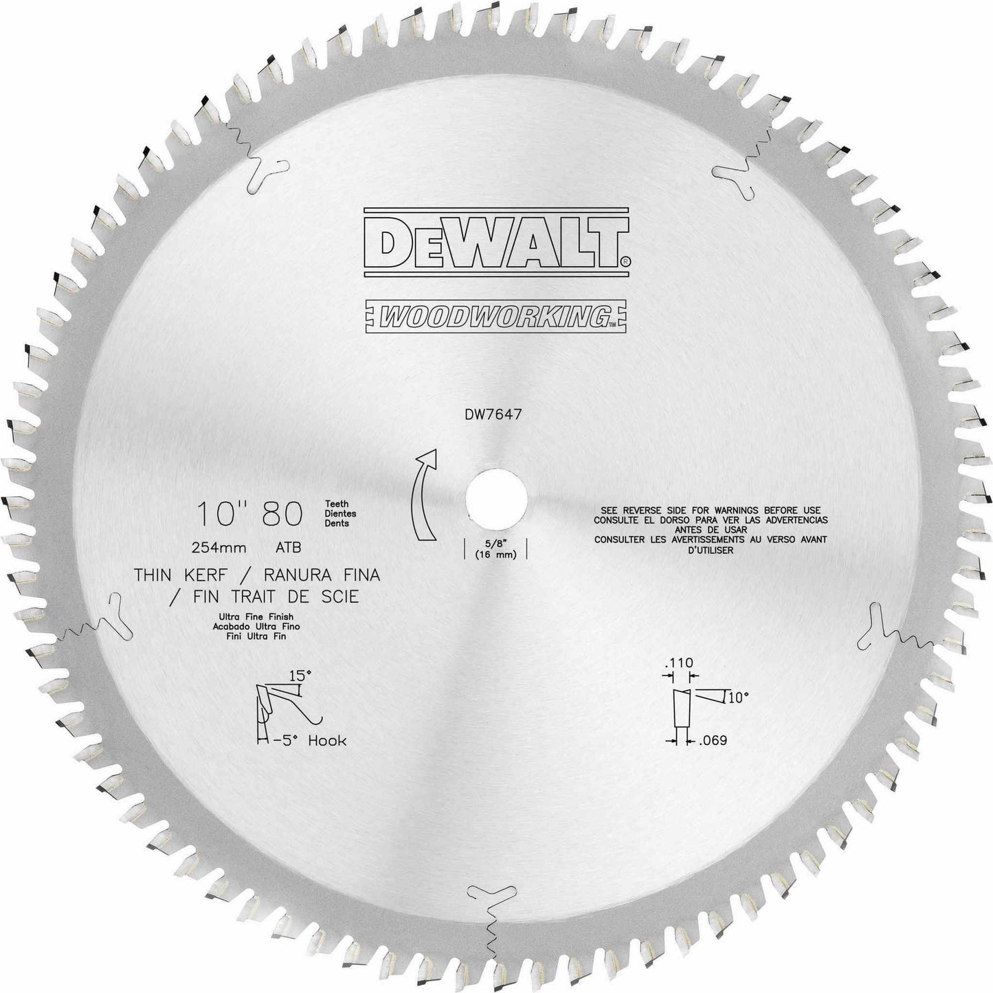 DeWalt 10 in. 80T Combination Blade DW7647 FKW9_Y4WKB79