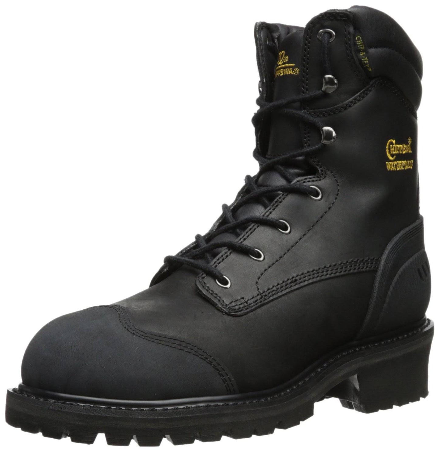 Chippewa Mens Oiled Composition Toe Logger Boots, 8 in., Black, 55058 MNW7_P5EYJ42