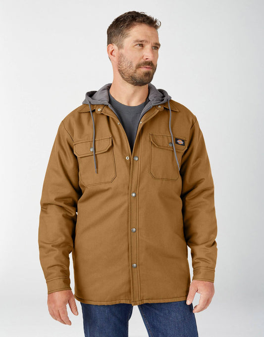 Dickies Mens Fleece Hooded Duck Shirt Jacket with Hydroshield CVO2_J9SKU05