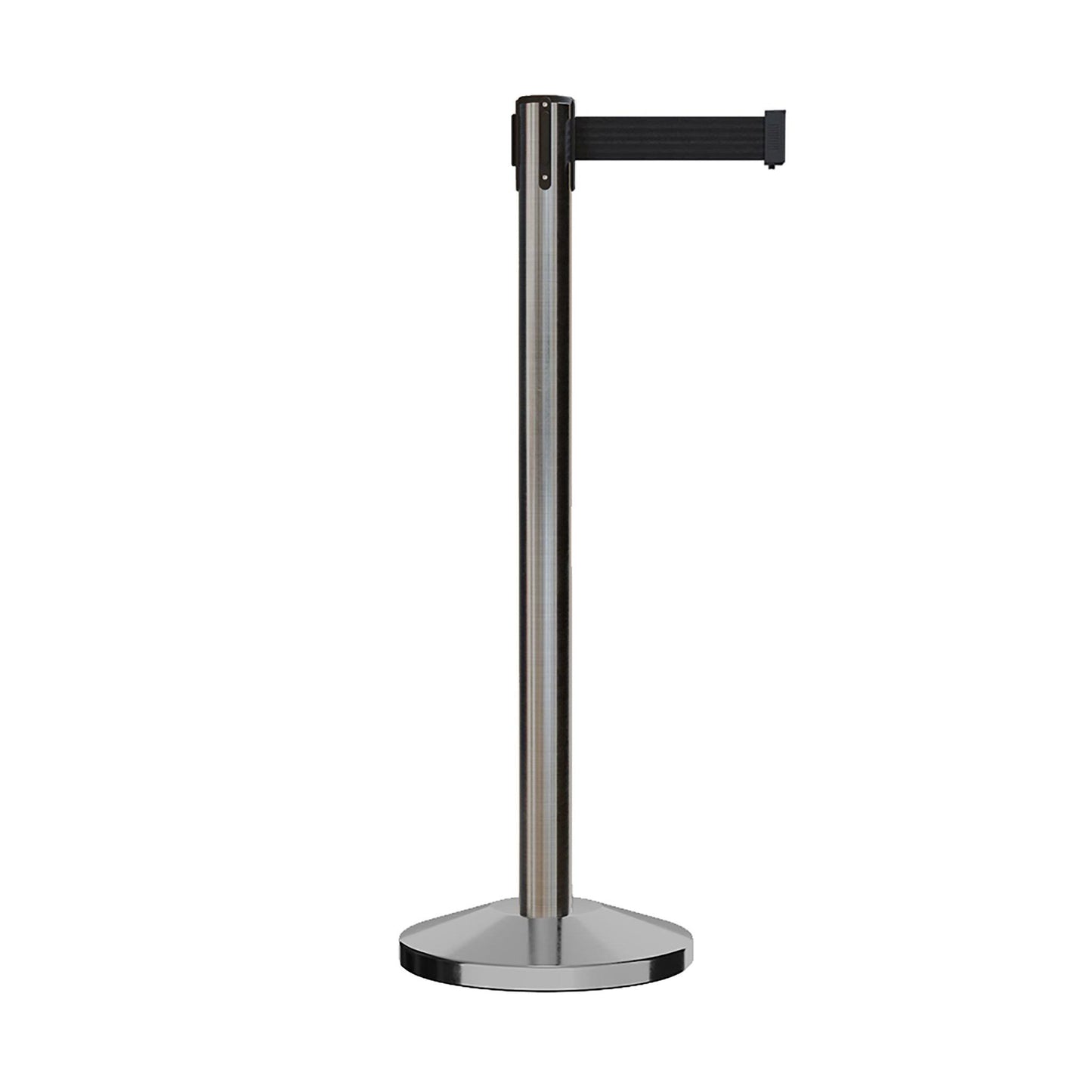 CCW Series RBB-100 Retractable Belt Barrier Satin Stainless Steel Post - 10.5 ft. Belt by Crowd Control Warehouse FHB2_F6DZJ20