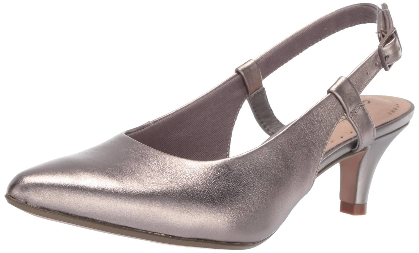 Clarks Womens Linvale Loop Slingback, Size: 5, Pewter Leather PCM3_B1TOC31