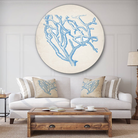 Designart &Blue Coral 2& Nautical Coastal Metal Circle Wall Art - 36 x 36 - Disc of 36 inch SYB8_Z1UEY27