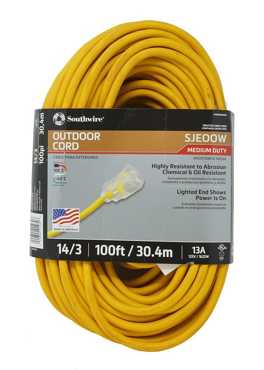 Coleman Cable 01489 14/3 Insulated Outdoor Extension Cord with Lighted End, 100-Foot LXI6_P5WBN13