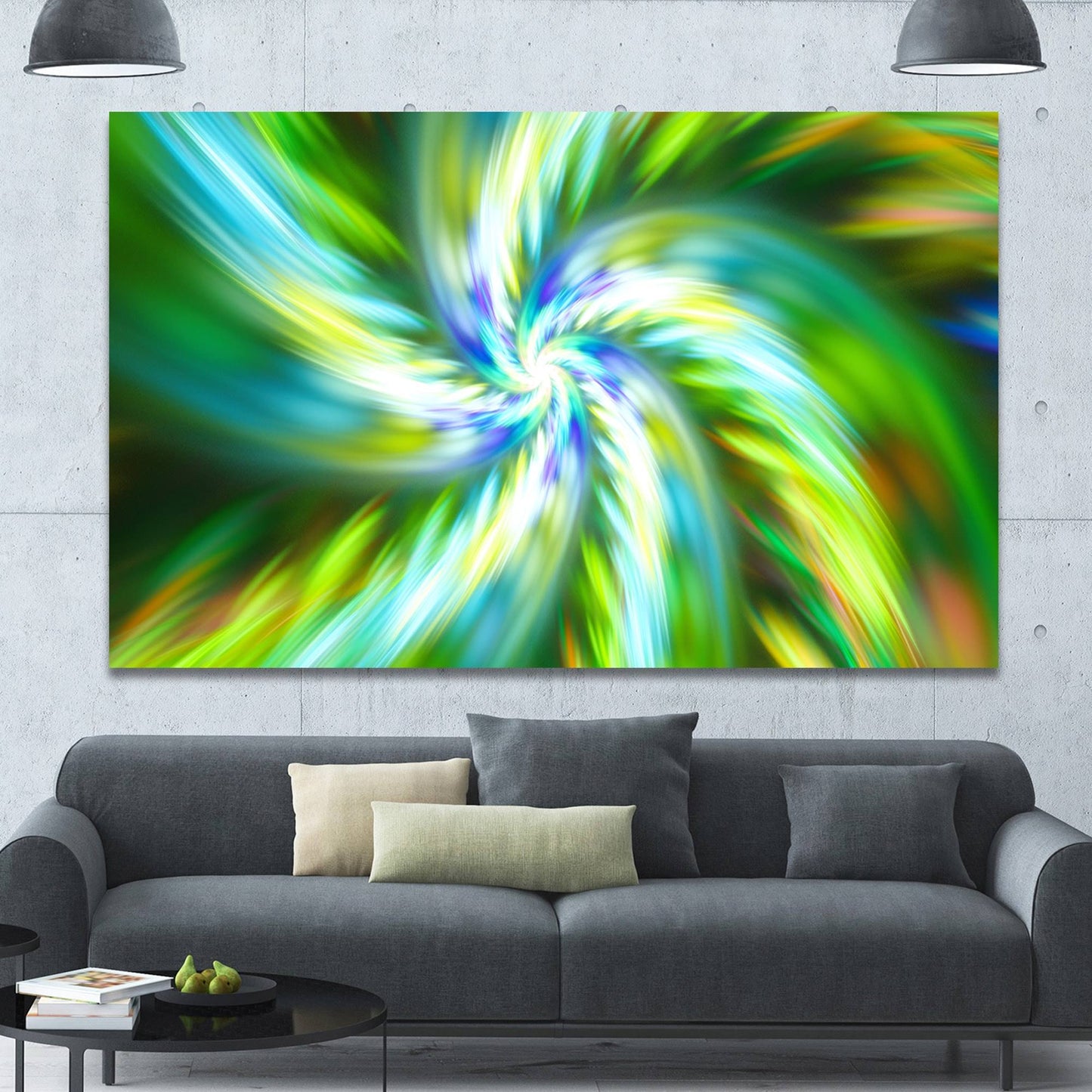 Design Art Beautiful Green Flower Petals Graphic Art on Wrapped Canvas JEC1_G6PFB82