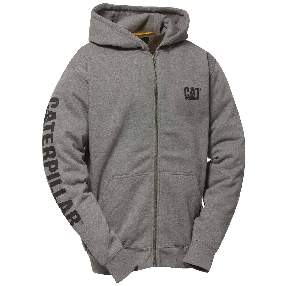 Caterpillar Mens Full-Zip Hooded Sweatshirt, Dark Heather Grey HXB6_G5HYG04