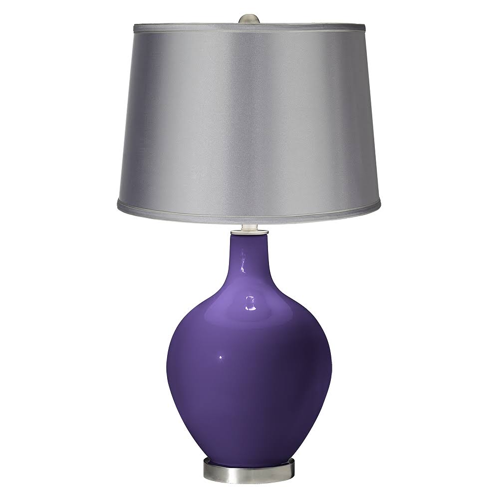 Color + Plus Izmir Purple - Satin Light Gray Shade Ovo Table Lamp XCS5_A3PBU10