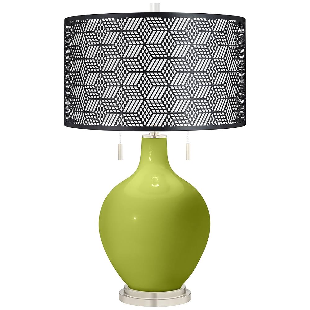 Color + Plus Parakeet Toby Table Lamp with Black Metal Shade, Green RDT6_E0LIL86