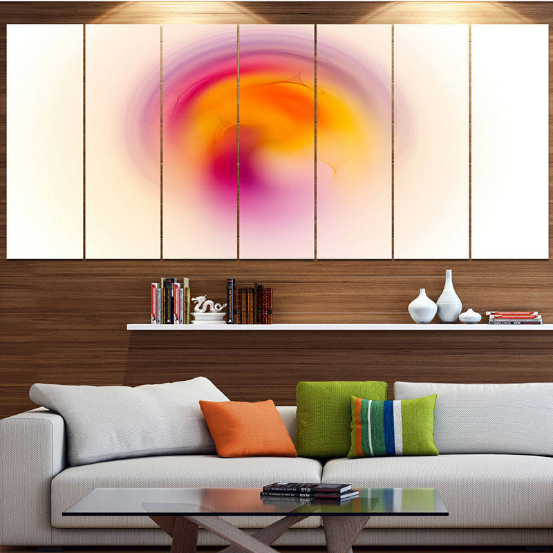 Design Art &Pink Yellow Luminous Misty Sphere& 6 Piece Graphic Art Print Set on Canvas UHM4_T1QXB49