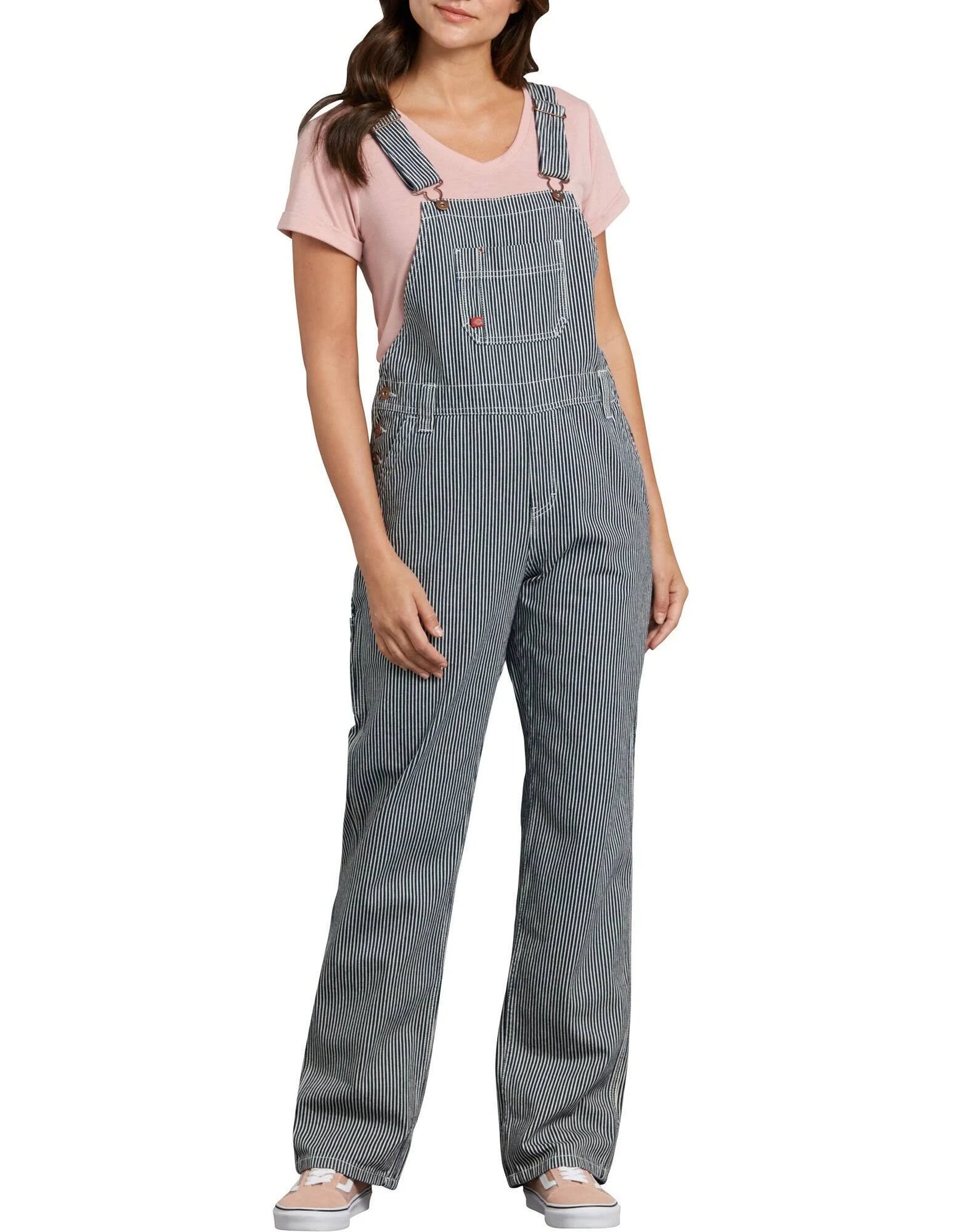 Dickies Hickory Womens Relaxed Fit Straight Leg Bib Overalls BMJ0_I2WLI54