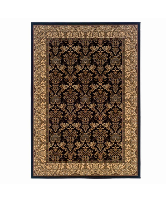 Central Oriental 5614.81.70mec Radiance Mediterranean 023 Elegant Ivy 100 Percent Heavy-Weight Heat Set Polypropylene Rug, Black GJG8_R3ZAP33