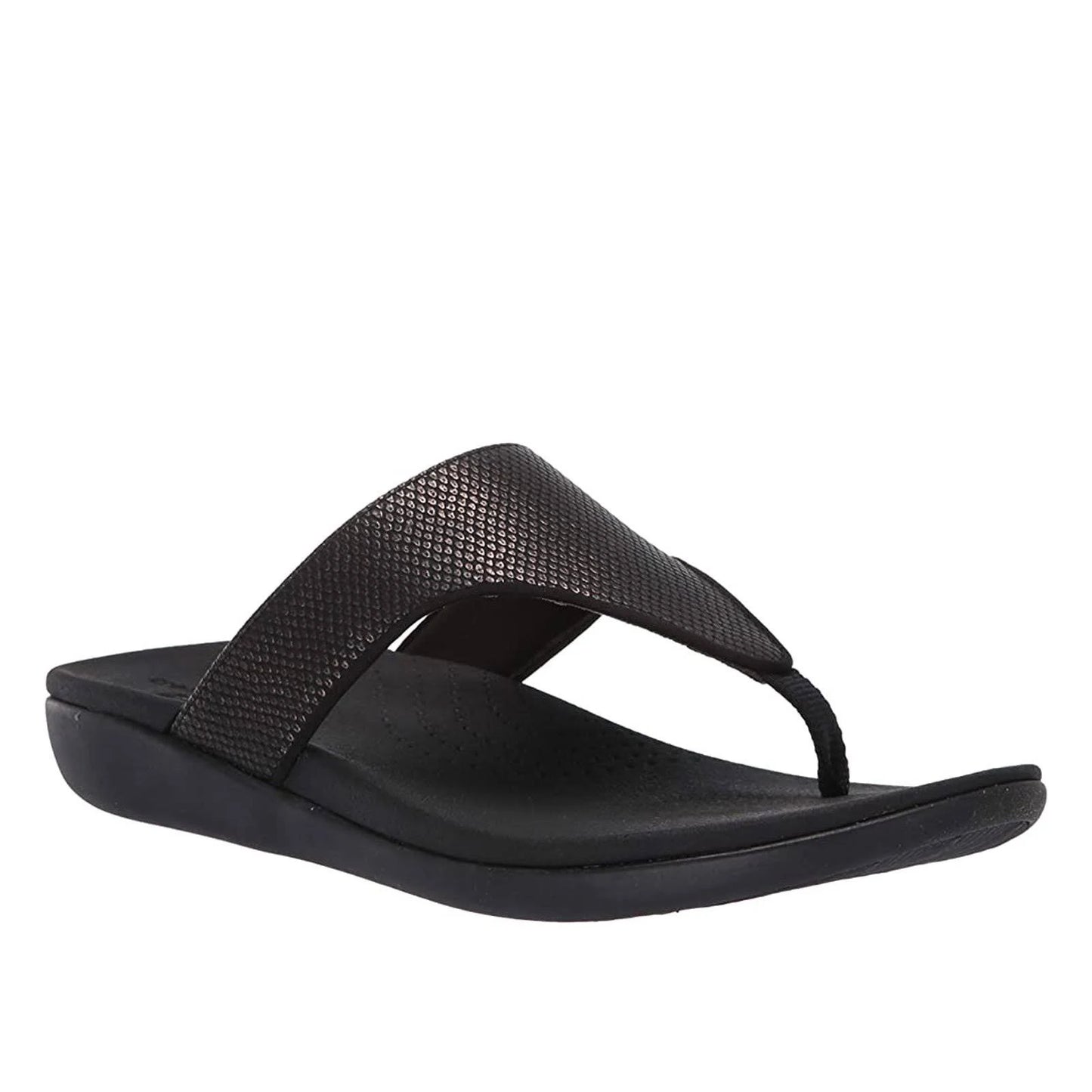 Clarks Cloudsteppers Womens Brio Vibe Flip-Flop Sandals - Black Snake Synthetic BZJ2_O4OWE15