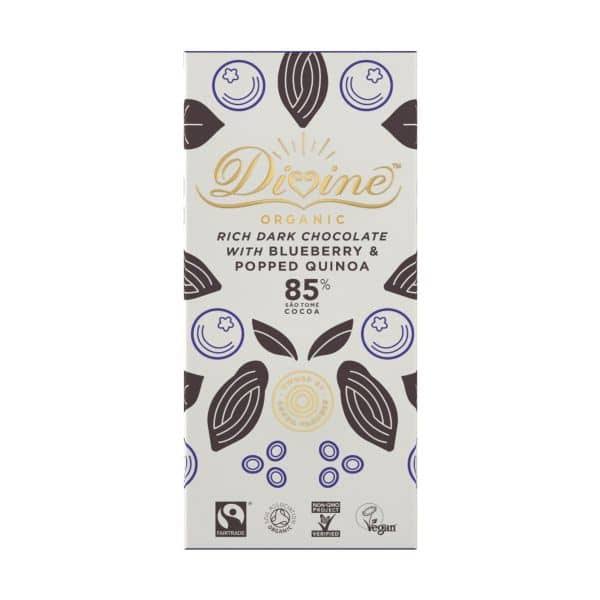 Divine Organic 85% Dark Chocolate Bar with Turmeric Ginger 80g UIT5_E8ATI45