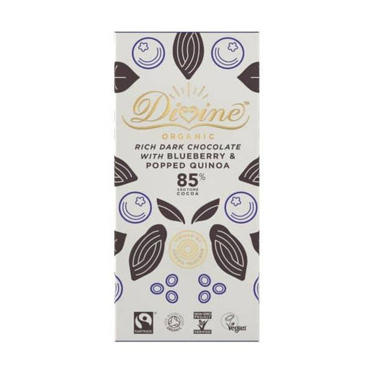 Divine Organic 85% Dark Chocolate Bar with Turmeric Ginger 80g UIT5_E8ATI45