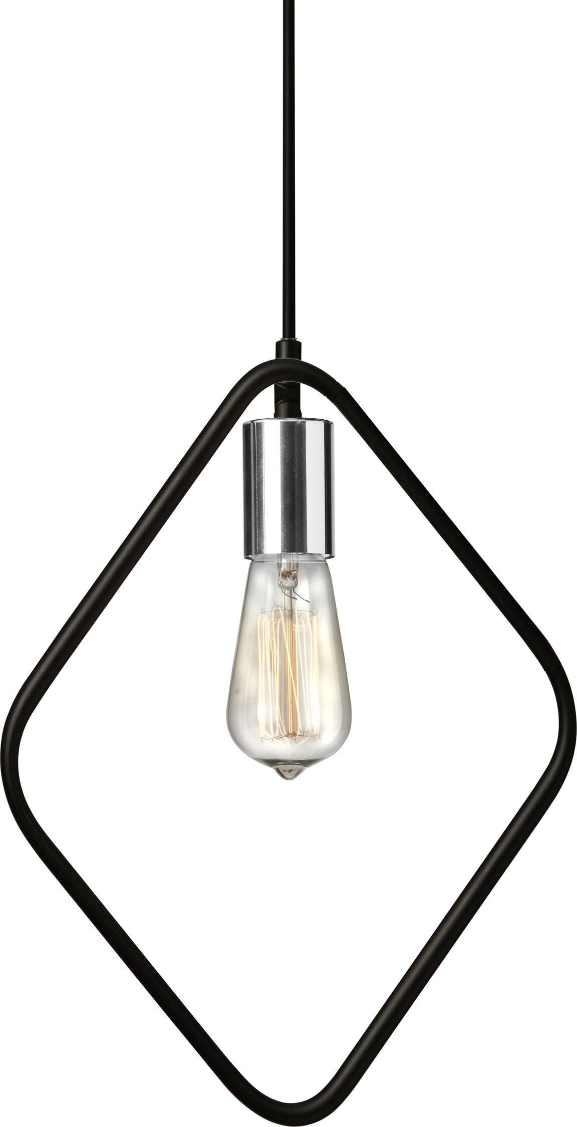 Dainolite 1 Light Pendant, Matte Black Polished Chrome Finish GMT-131P-MB-PC BRP2_E5CDS09